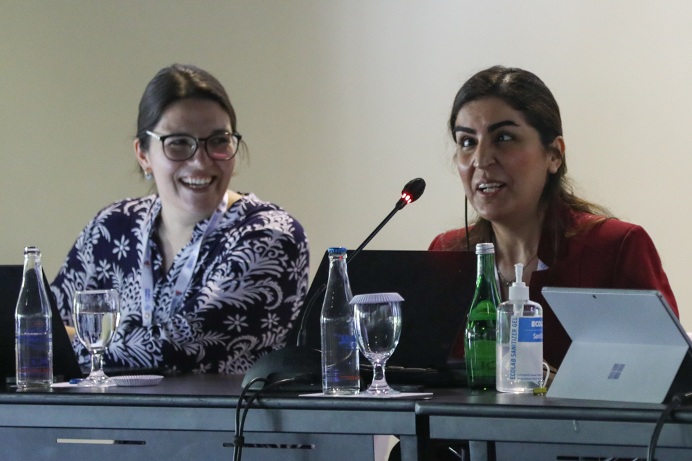 Mareike Bentfeld, German Agency for International Cooperation (GIZ), and Elham Youssefian, International Disability Alliance at the Second Stakeholder Forum.