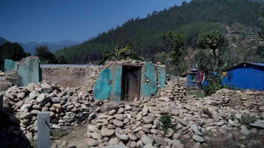 Nepali house destroyed in earthquake